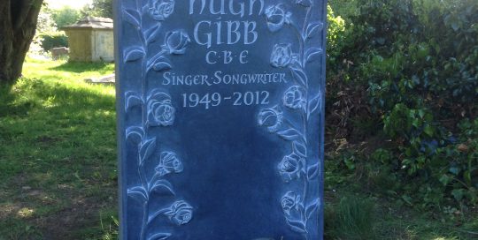 Martin Cooks hand carved memorial to Robin Gibb